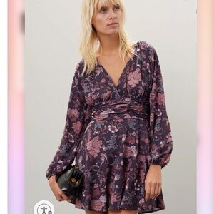 Slate and Willow Floral Printed Mini Dress, Size: L